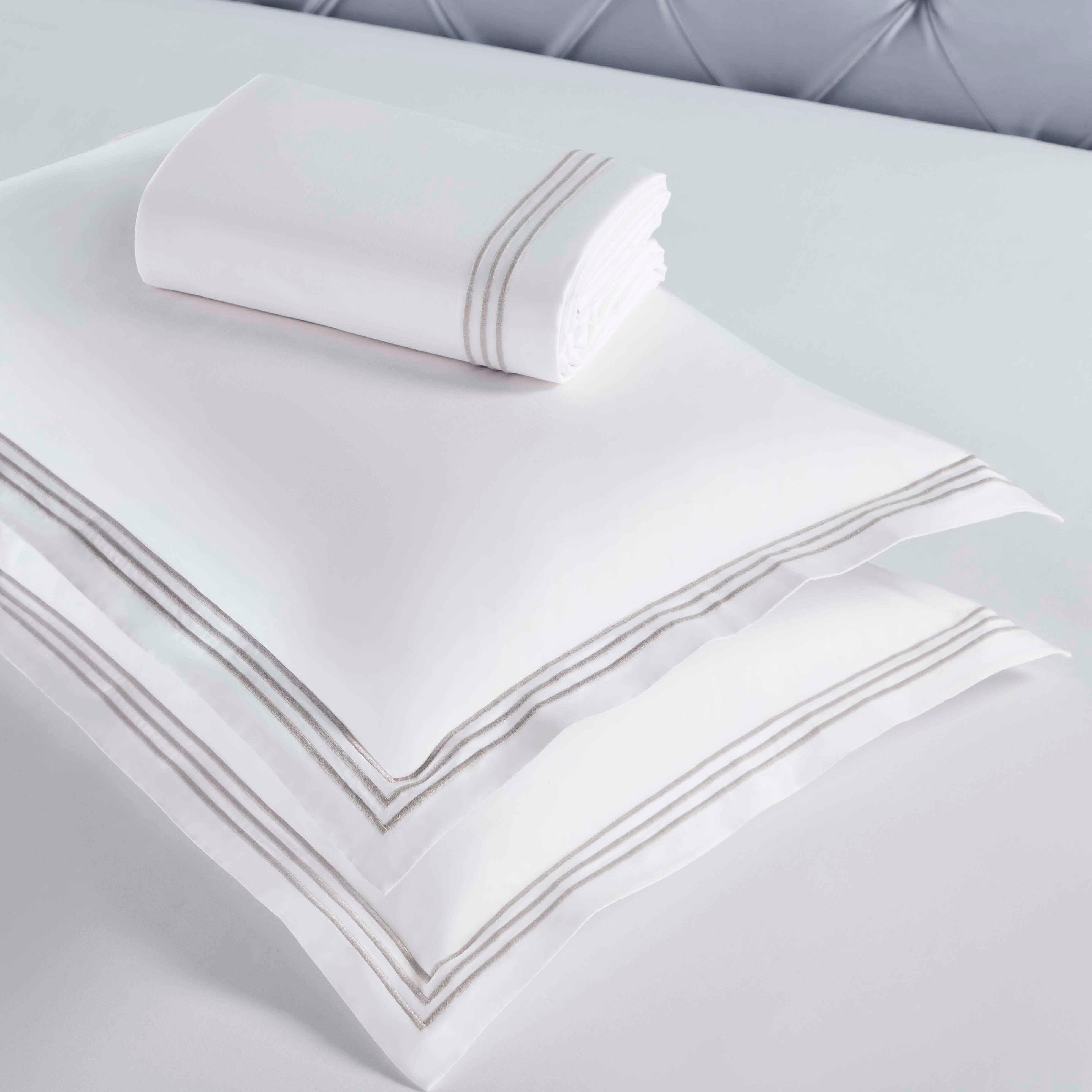 100% Cotton Three-Line Embroidered Duvet Cover Set - Duvet Cover Set by Superior Brand