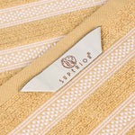 Brea Zero Twist Cotton Ribbed Geometric Border 3 Piece Towel Set - Towel Set by Superior Brand