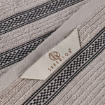 Brea Zero Twist Cotton Ribbed Geometric Border 3 Piece Towel Set - Towel Set by Superior Brand