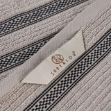Brea Zero Twist Cotton Ribbed Geometric Border 3 Piece Towel Set - Towel Set by Superior Brand