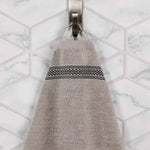 Brea Zero Twist Cotton Ribbed Geometric Border 3 Piece Towel Set - Towel Set by Superior Brand