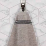 Brea Zero Twist Cotton Ribbed Geometric Border 3 Piece Towel Set - Towel Set by Superior Brand