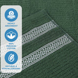 Brea Zero Twist Cotton Ribbed Geometric Border 3 Piece Towel Set - Towel Set by Superior Brand