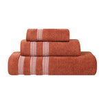 Brea Zero Twist Cotton Ribbed Geometric Border 3 Piece Towel Set - Towel Set by Superior Brand