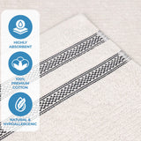 Brea Zero Twist Cotton Ribbed Geometric Border 3 Piece Towel Set - Towel Set by Superior Brand