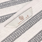 Brea Zero Twist Cotton Ribbed Geometric Border 3 Piece Towel Set - Towel Set by Superior Brand