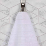 Brea Zero Twist Cotton Ribbed Geometric Border 3 Piece Towel Set - Towel Set by Superior Brand