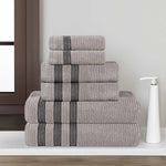 Zero Twist Cotton Ribbed Towel Set 6-Piece - Brea - Towel Set by Superior Brand