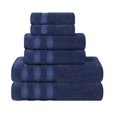 Zero Twist Cotton Ribbed Towel Set 6-Piece - Brea - Towel Set by Superior Brand