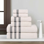 Zero Twist Cotton Ribbed Towel Set 6-Piece - Brea - Towel Set by Superior Brand