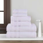 Zero Twist Cotton Ribbed Towel Set 6-Piece - Brea - Towel Set by Superior Brand