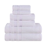Zero Twist Cotton Ribbed Towel Set 6-Piece - Brea - Towel Set by Superior Brand