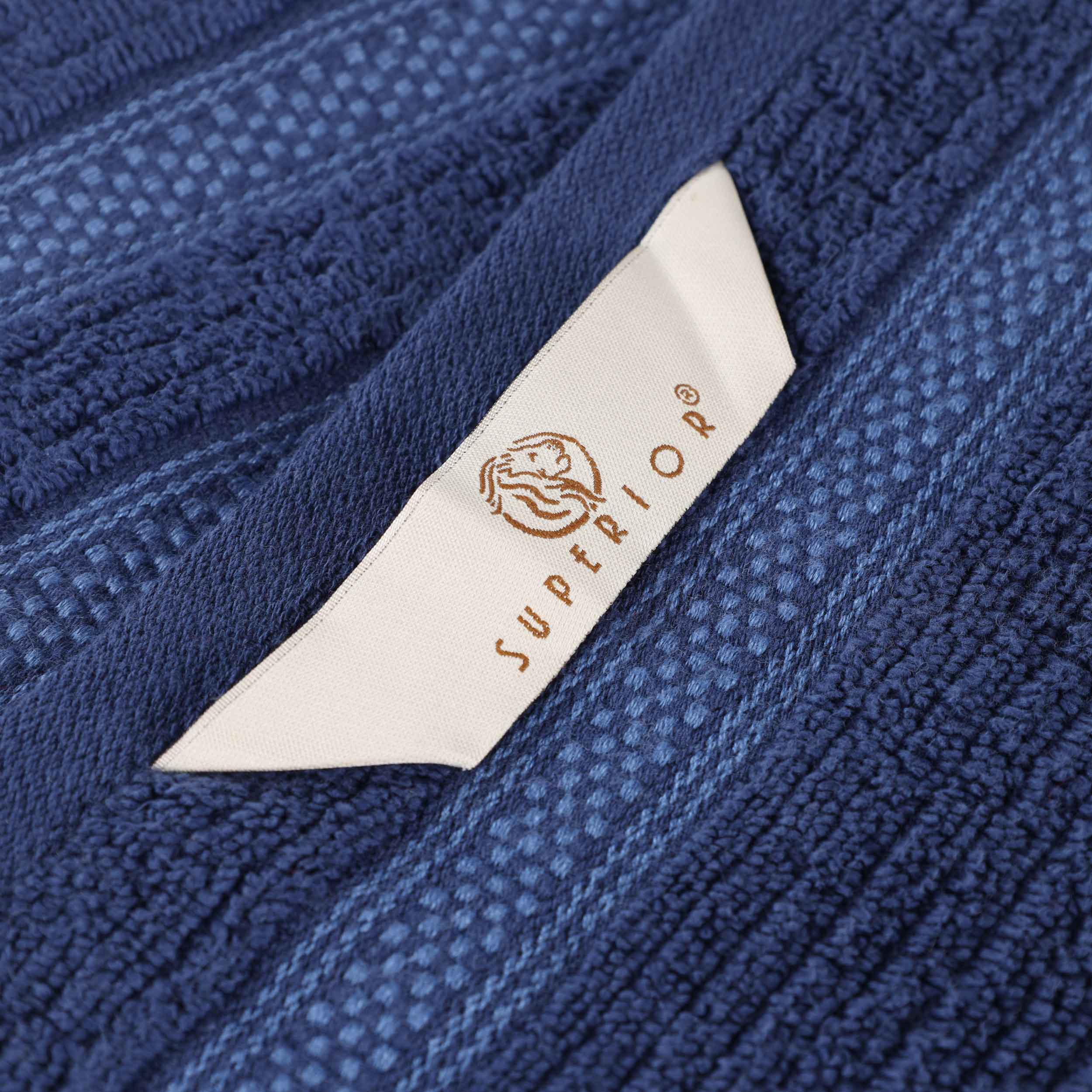 Brea Zero Twist Cotton Ribbed Geometric Border Bath Sheet Set of 2 - Bath Sheet by Superior Brand