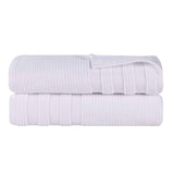 Brea Zero Twist Cotton Ribbed Geometric Border Bath Sheet Set of 2 - Bath Sheet by Superior Brand