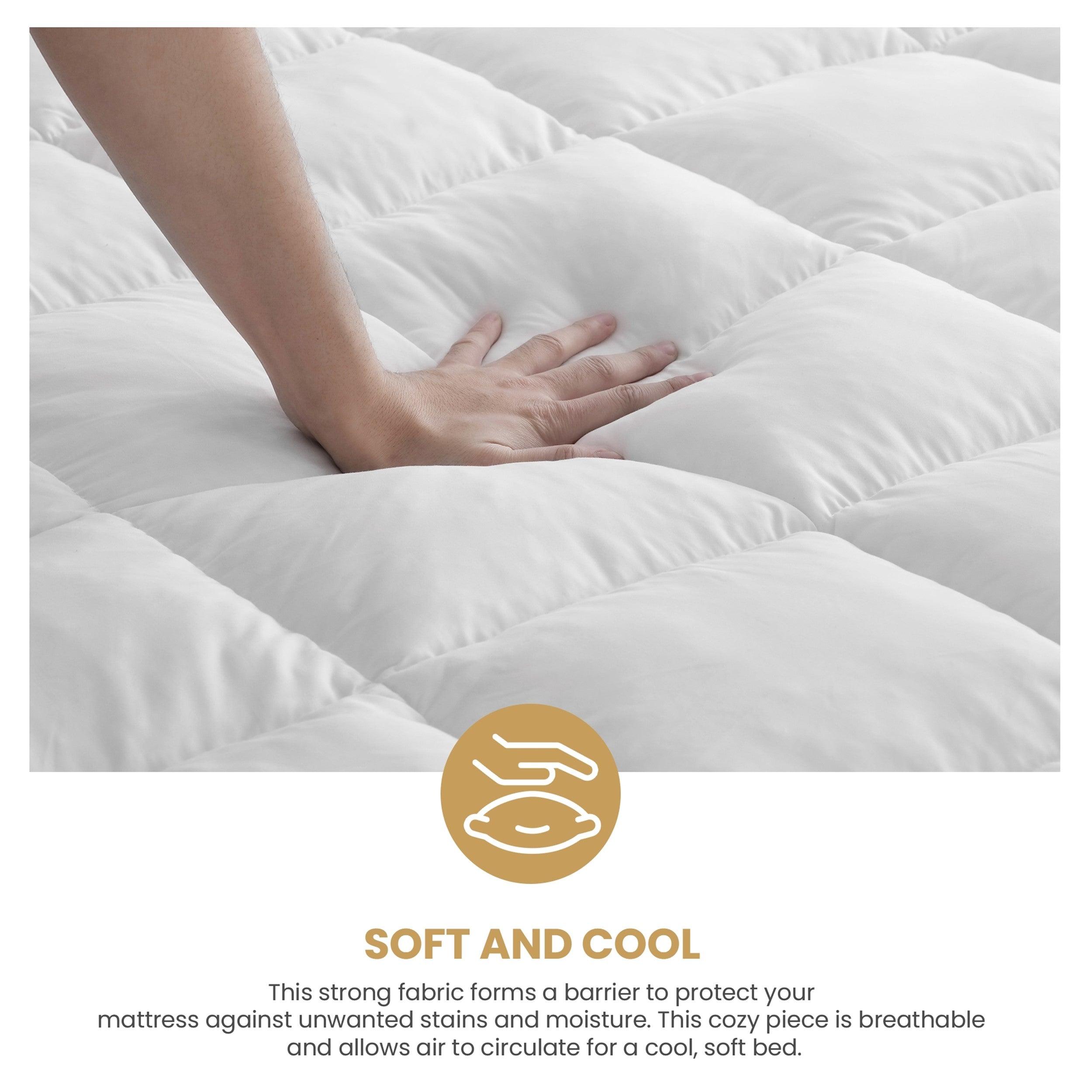 Brushed Microfiber Down Alternative Mattress Topper 2 Inch White - Mattress Topper by Superior Brand