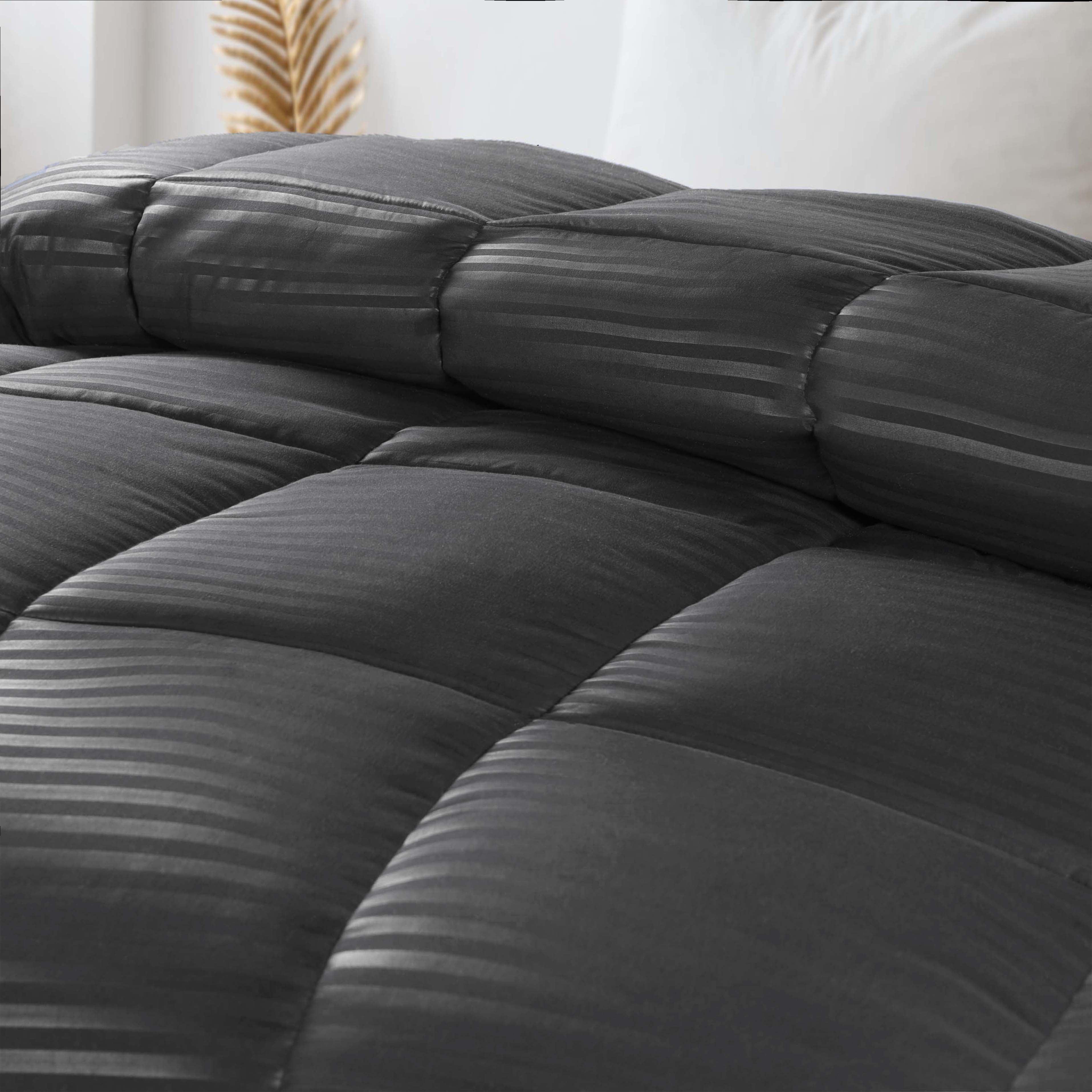 Brushed Microfiber Down Alternative Medium Weight Striped Comforter - Comforter by Superior Brand