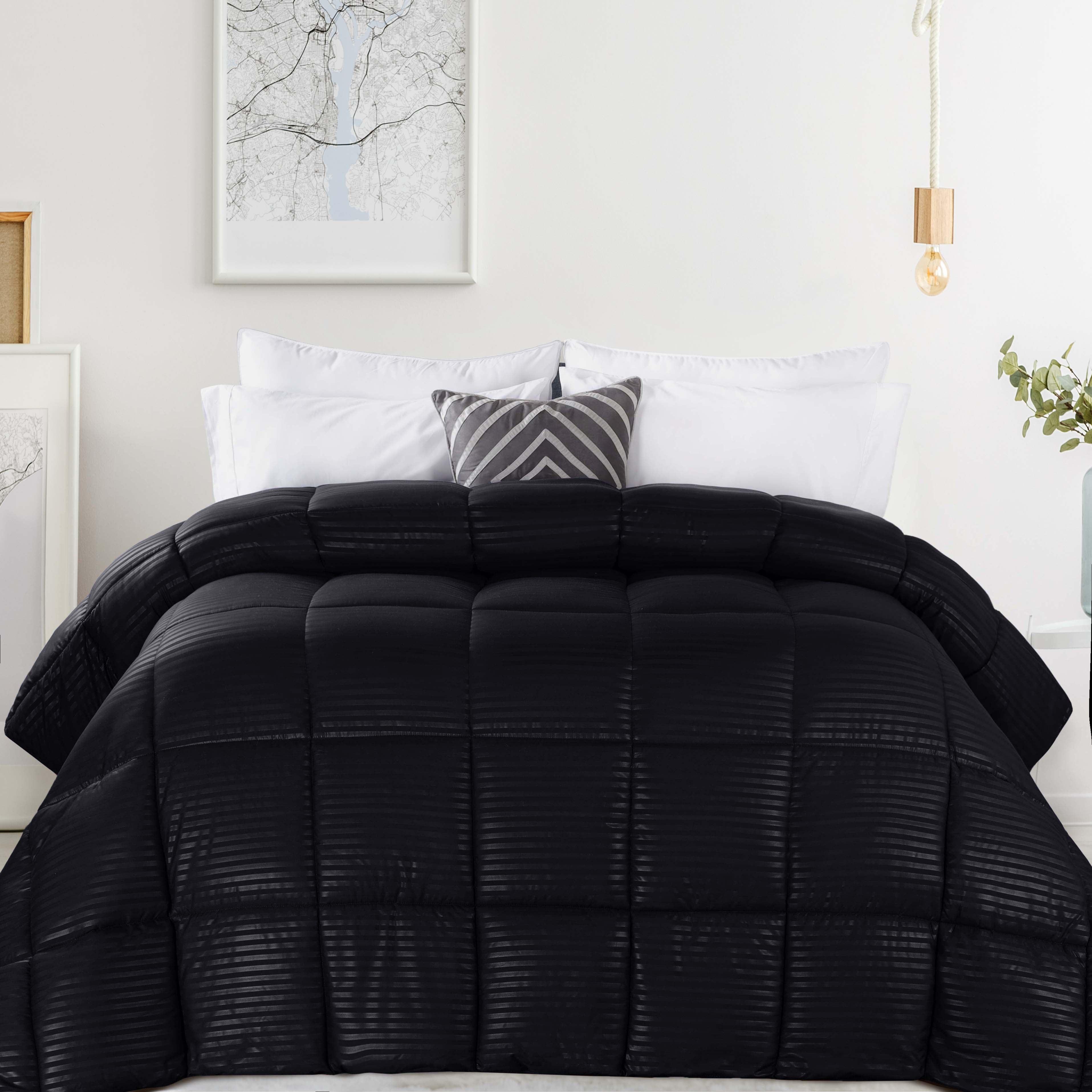 Brushed Microfiber Down Alternative Medium Weight Striped Comforter - Comforter by Superior Brand