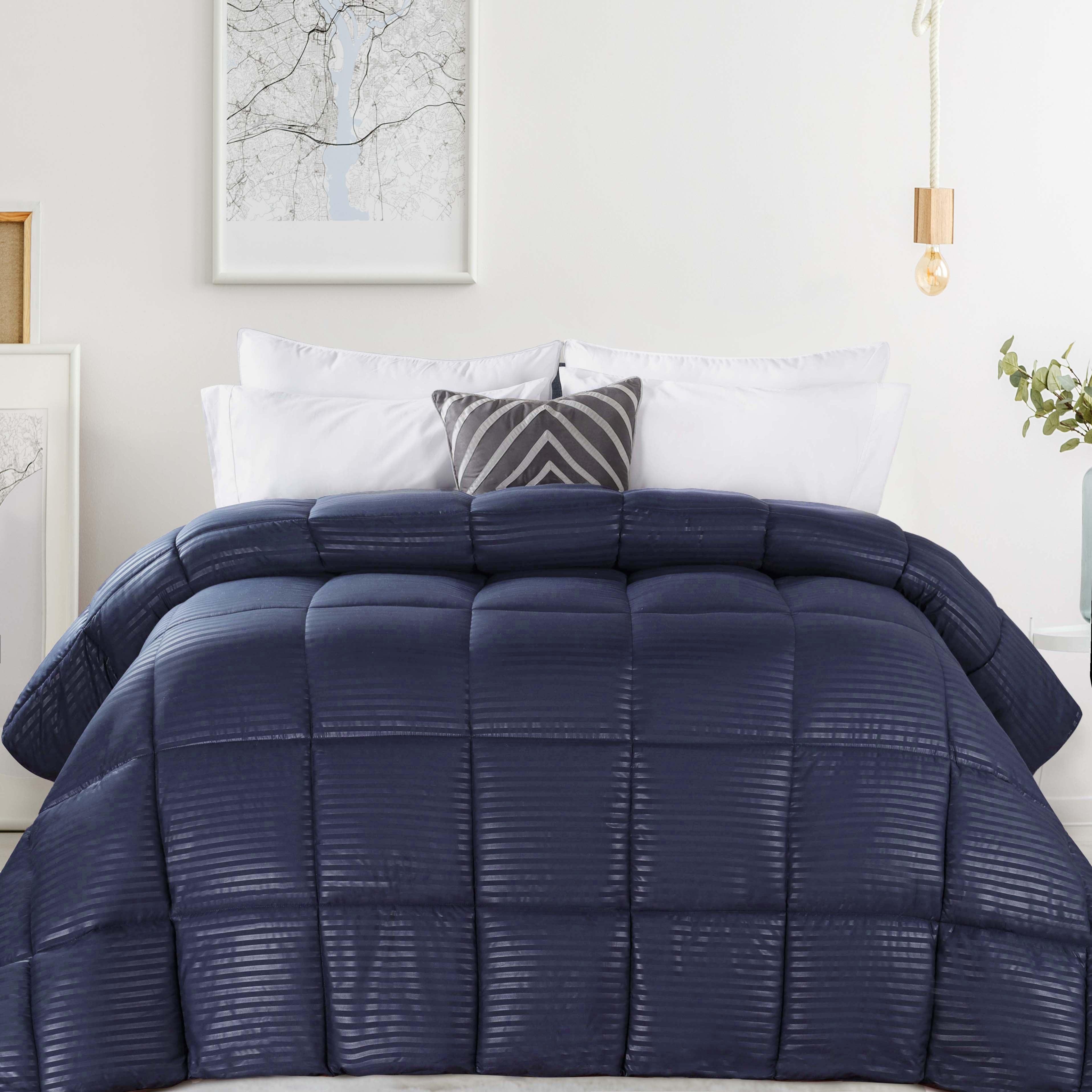 Brushed Microfiber Down Alternative Medium Weight Striped Comforter - Comforter by Superior Brand