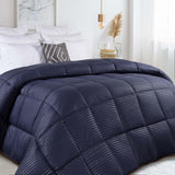 Brushed Microfiber Down Alternative Medium Weight Striped Comforter - Comforter by Superior Brand