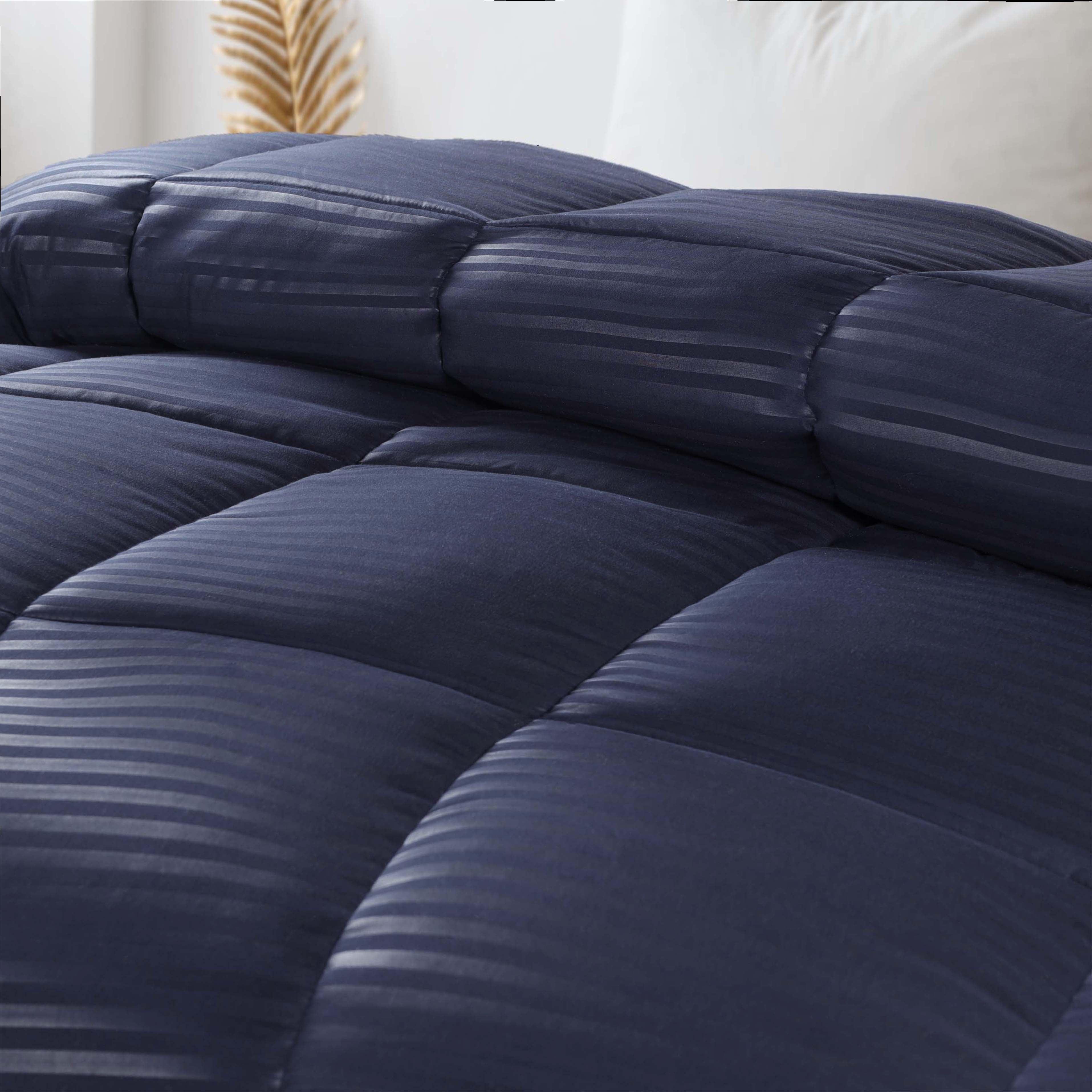 Brushed Microfiber Down Alternative Medium Weight Striped Comforter - Comforter by Superior Brand