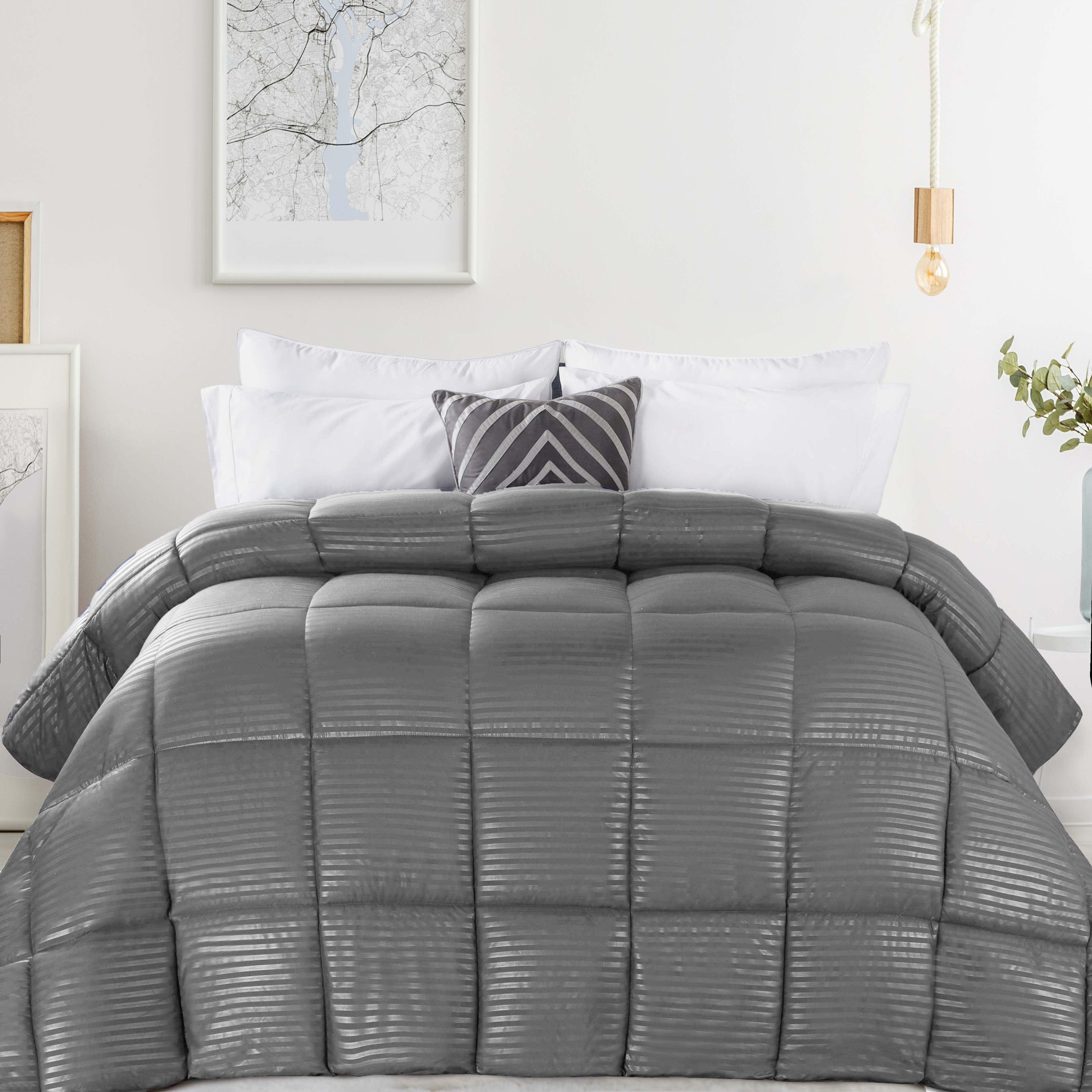 Brushed Microfiber Down Alternative Medium Weight Striped Comforter - Comforter by Superior Brand