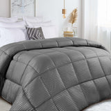 Brushed Microfiber Down Alternative Medium Weight Striped Comforter - Comforter by Superior Brand