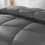 Brushed Microfiber Down Alternative Medium Weight Striped Comforter - Comforter by Superior Brand