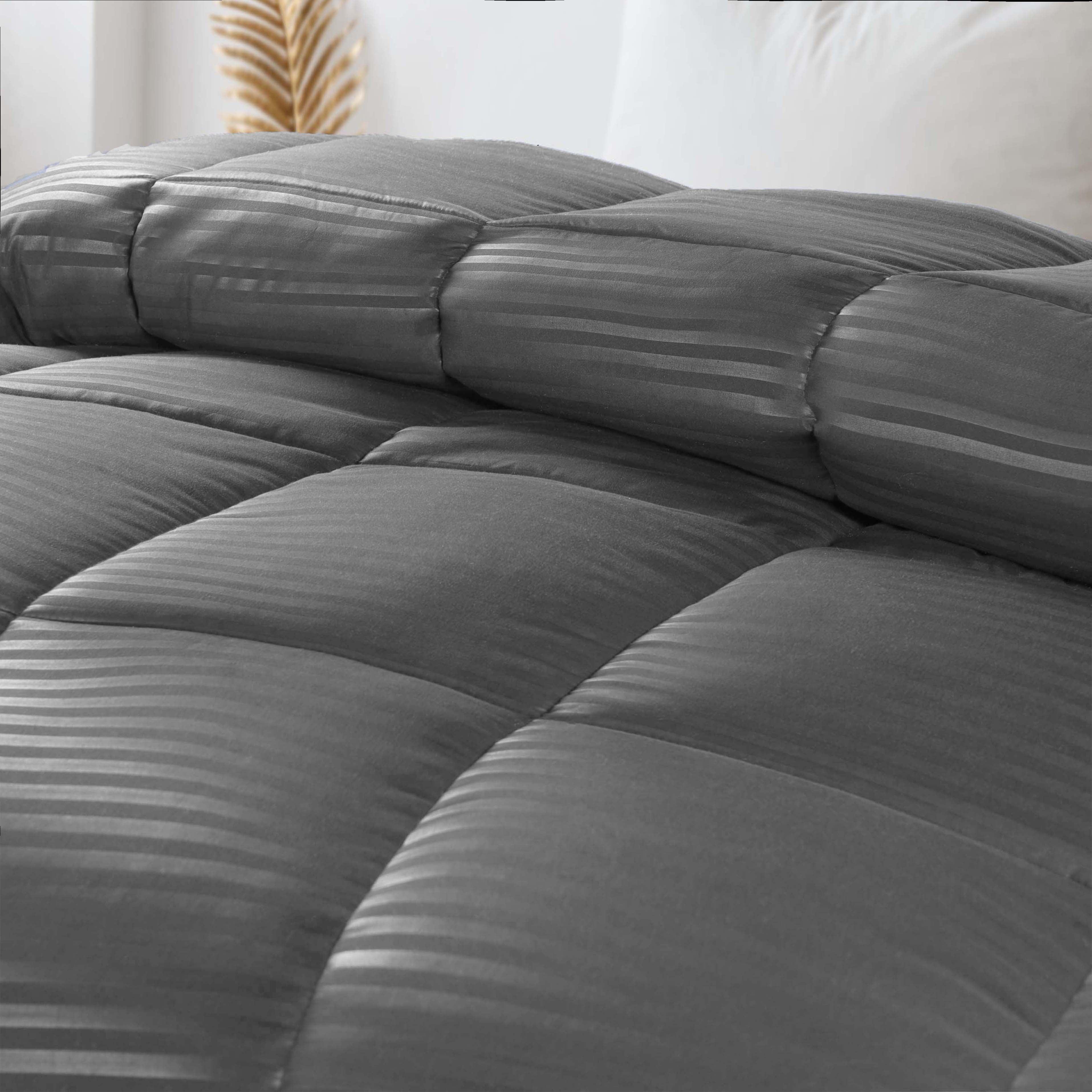Brushed Microfiber Down Alternative Medium Weight Striped Comforter - Comforter by Superior Brand