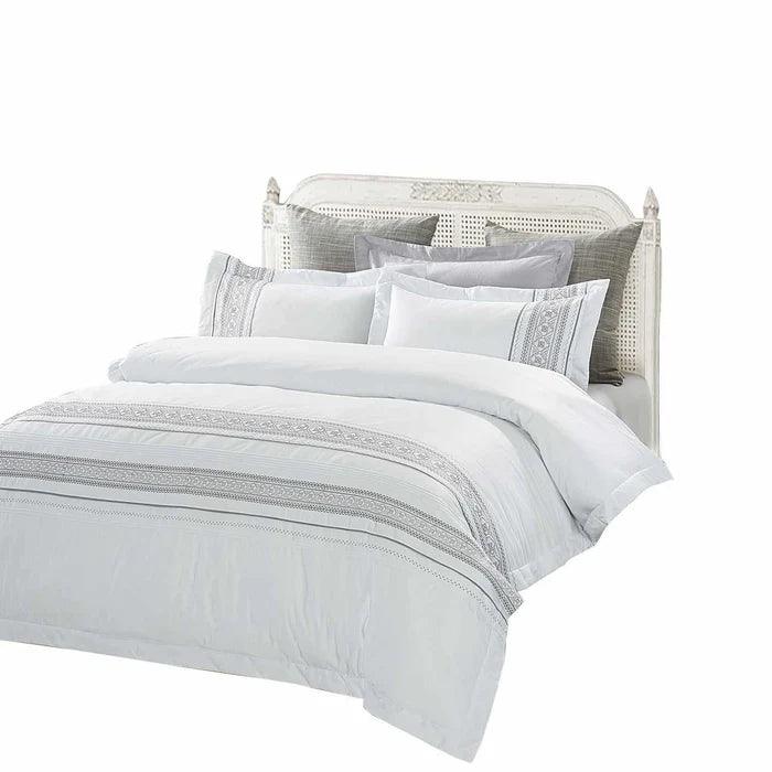 100% Cotton Embroidered Geometric Duvet Cover Set - Duvet Cover Set by Superior Brand