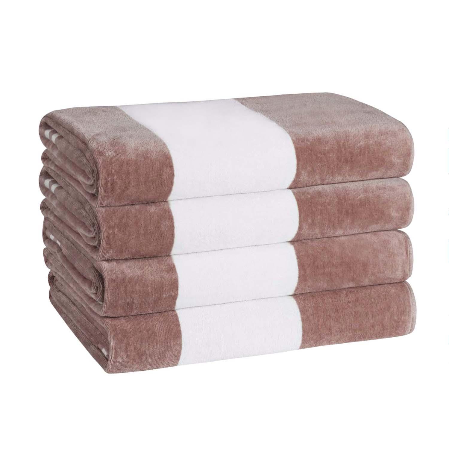 Cabana Stripe Oversized Cotton Beach Towel Set of 2, 4, or 6 Piece - Beach Towel by Superior Brand