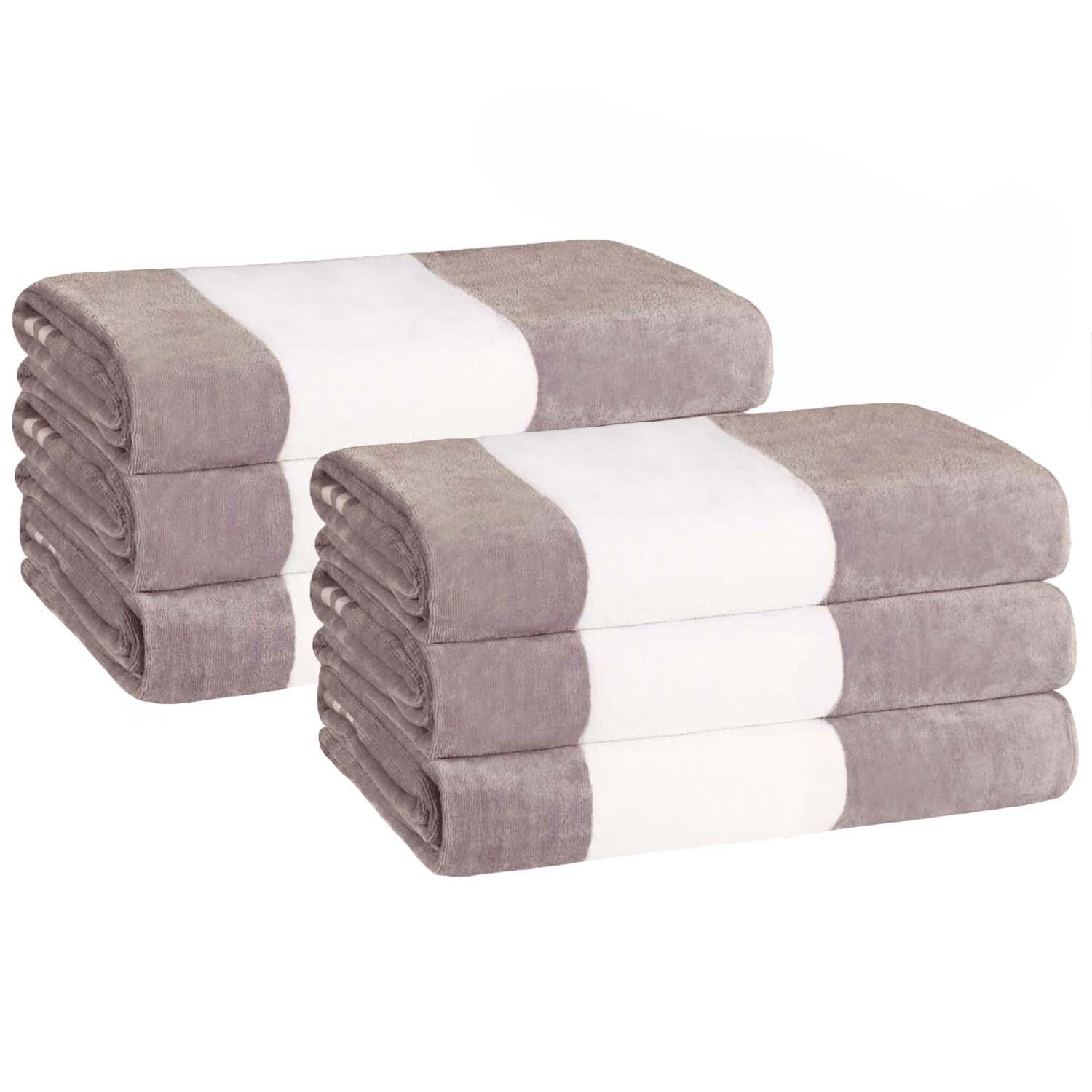Cabana Stripe Oversized Cotton Beach Towel Set of 2, 4, or 6 Piece - Beach Towel by Superior Brand