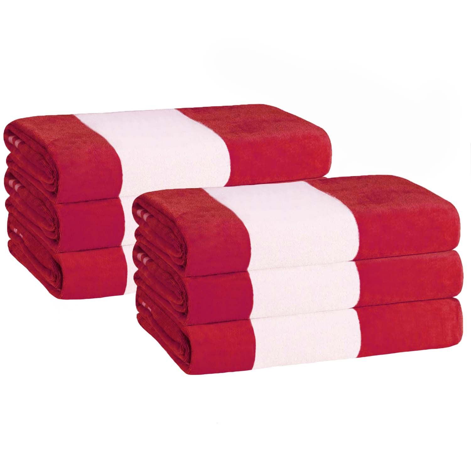Cabana Stripe Oversized Cotton Beach Towel Set of 2, 4, or 6 Piece - Beach Towel by Superior Brand
