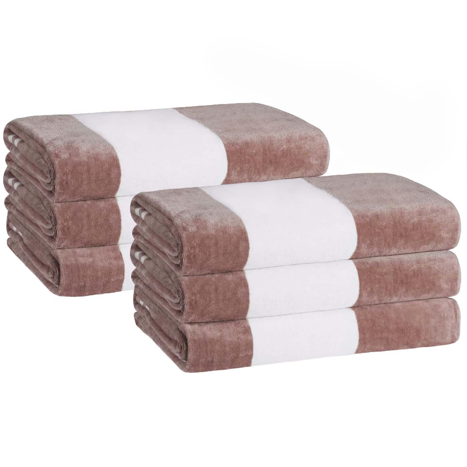 Cabana Stripe Oversized Cotton Beach Towel Set of 2, 4, or 6 Piece - Beach Towel by Superior Brand