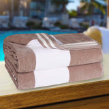 Cabana Stripe Oversized Cotton Beach Towel Set of 2, 4, or 6 Piece - Beach Towel by Superior Brand
