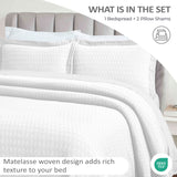 Lightweight Cotton Bedspread Sets 3-Piece Calvert Diamond Matelassé Jacquard - Bedspread by Superior Brand