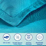 Lightweight Cotton Bedspread Sets 3-Piece Celtic Circle Jacquard Matelassé - Bedspread by Superior Brand