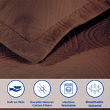 Lightweight Cotton Bedspread Sets 3-Piece Celtic Circle Jacquard Matelassé - Bedspread by Superior Brand