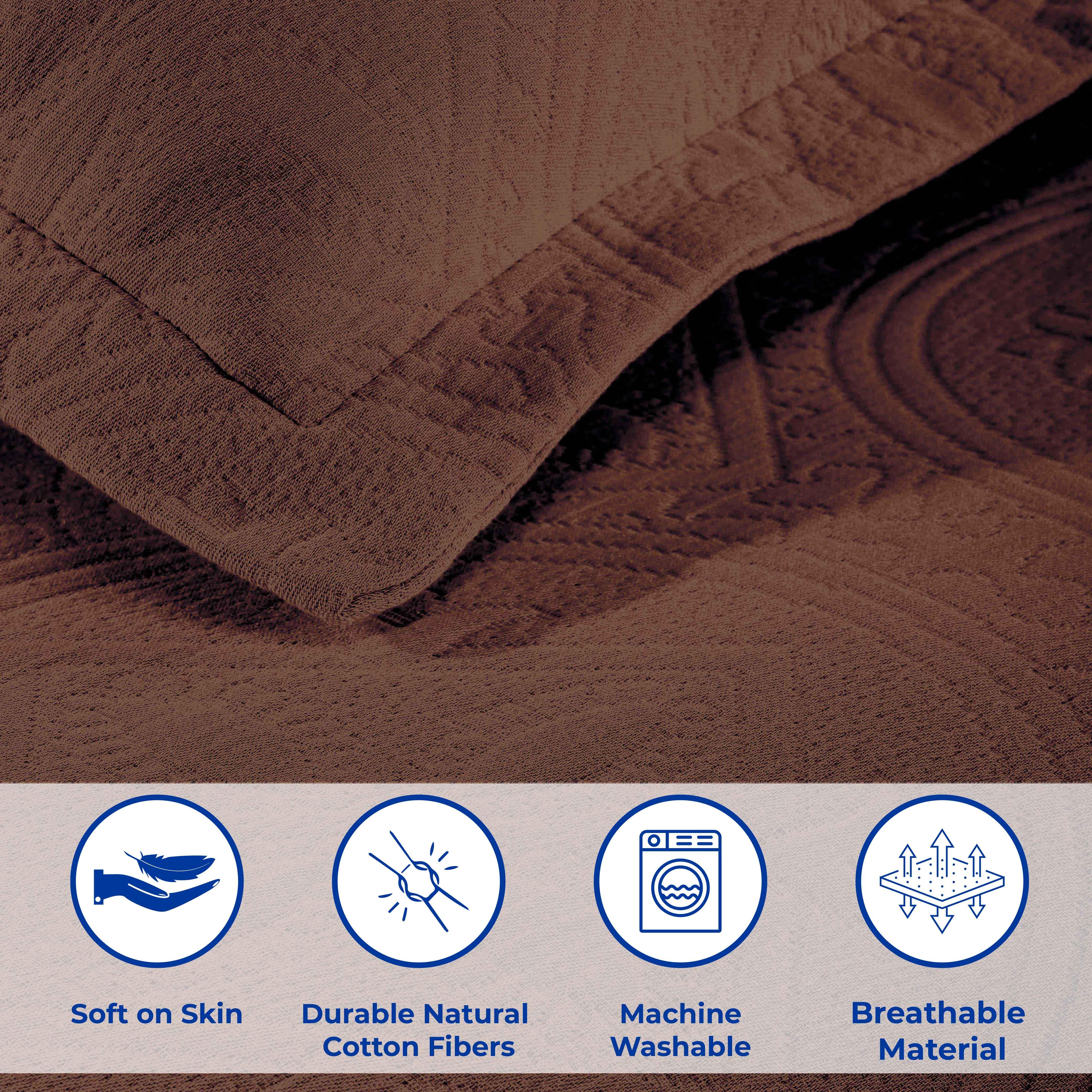 Lightweight Cotton Bedspread Sets 3-Piece Celtic Circle Jacquard Matelassé - Bedspread by Superior Brand