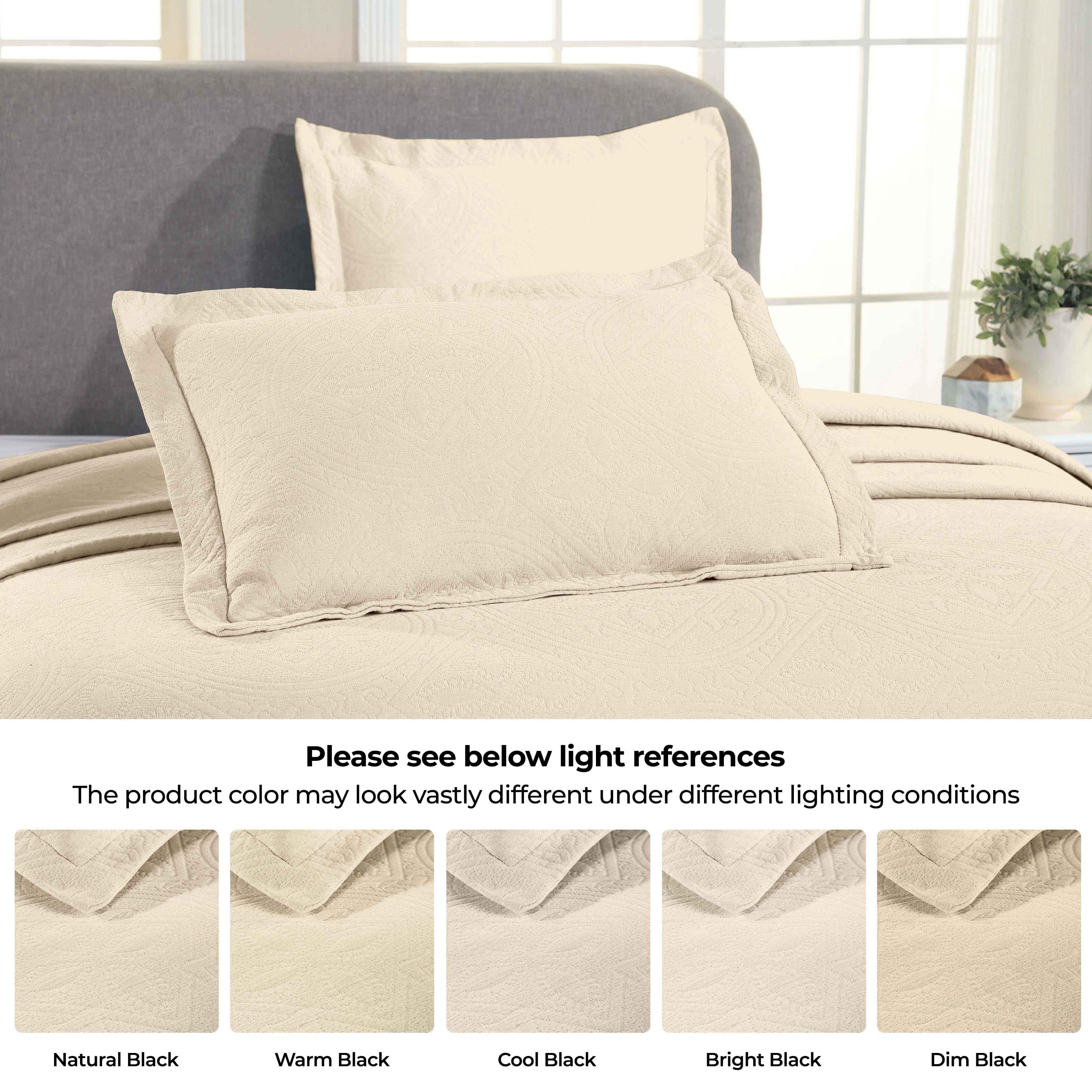 Lightweight Cotton Bedspread Sets 3-Piece Celtic Circle Jacquard Matelassé - Bedspread by Superior Brand