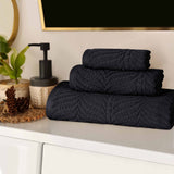Chevron Zero Twist Jaquard Cotton 3 Piece Bathroom Towel Set - Towel Set by Superior Brand