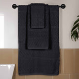 Chevron Zero Twist Jaquard Cotton 3 Piece Bathroom Towel Set - Towel Set by Superior Brand