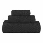 Chevron Zero Twist Jaquard Cotton 3 Piece Bathroom Towel Set - Towel Set by Superior Brand