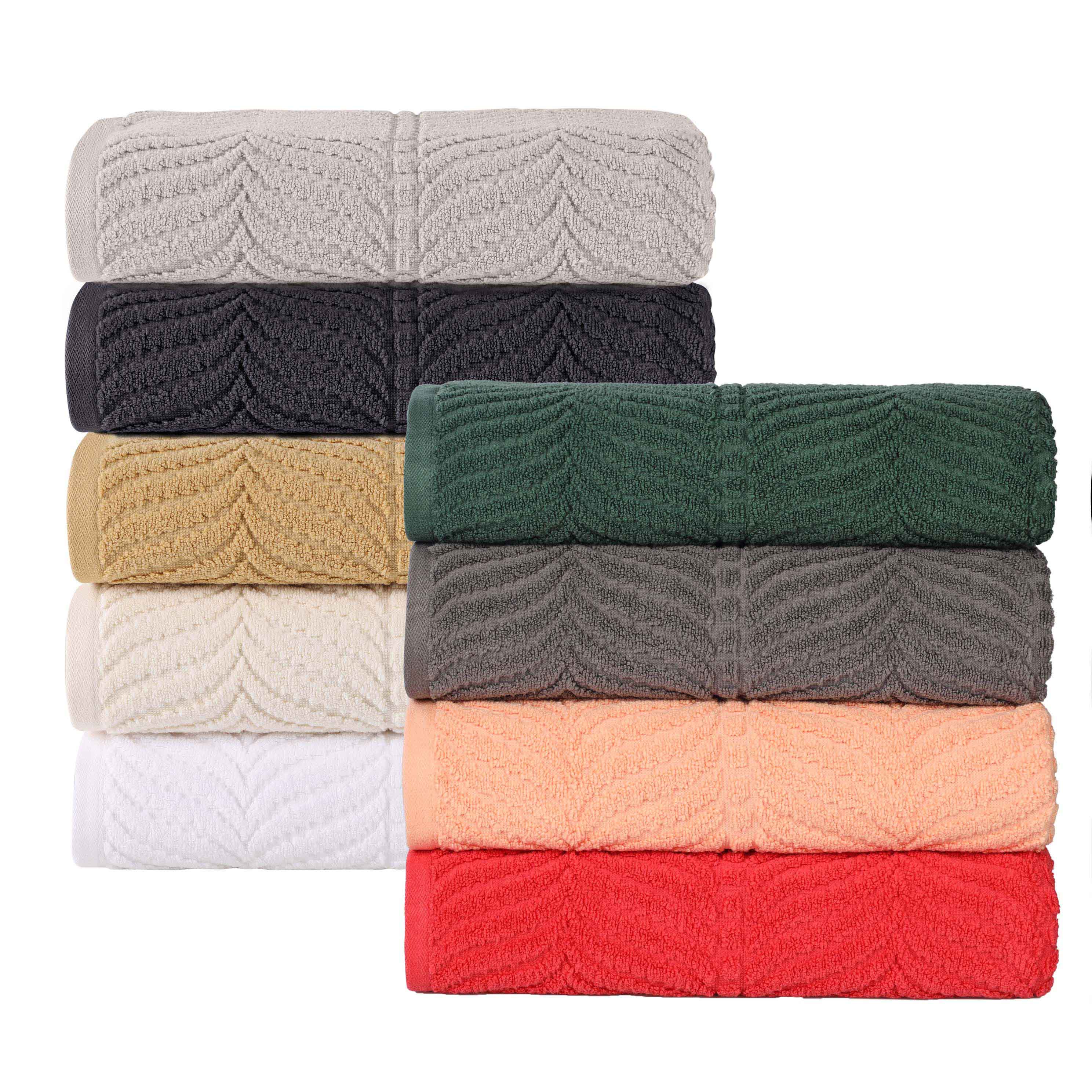 Chevron Zero Twist Jaquard Cotton 3 Piece Bathroom Towel Set - Towel Set by Superior Brand