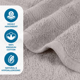 Chevron Zero Twist Solid and Jacquard Cotton 8 Piece Towel Set - Towel Set by Superior Brand