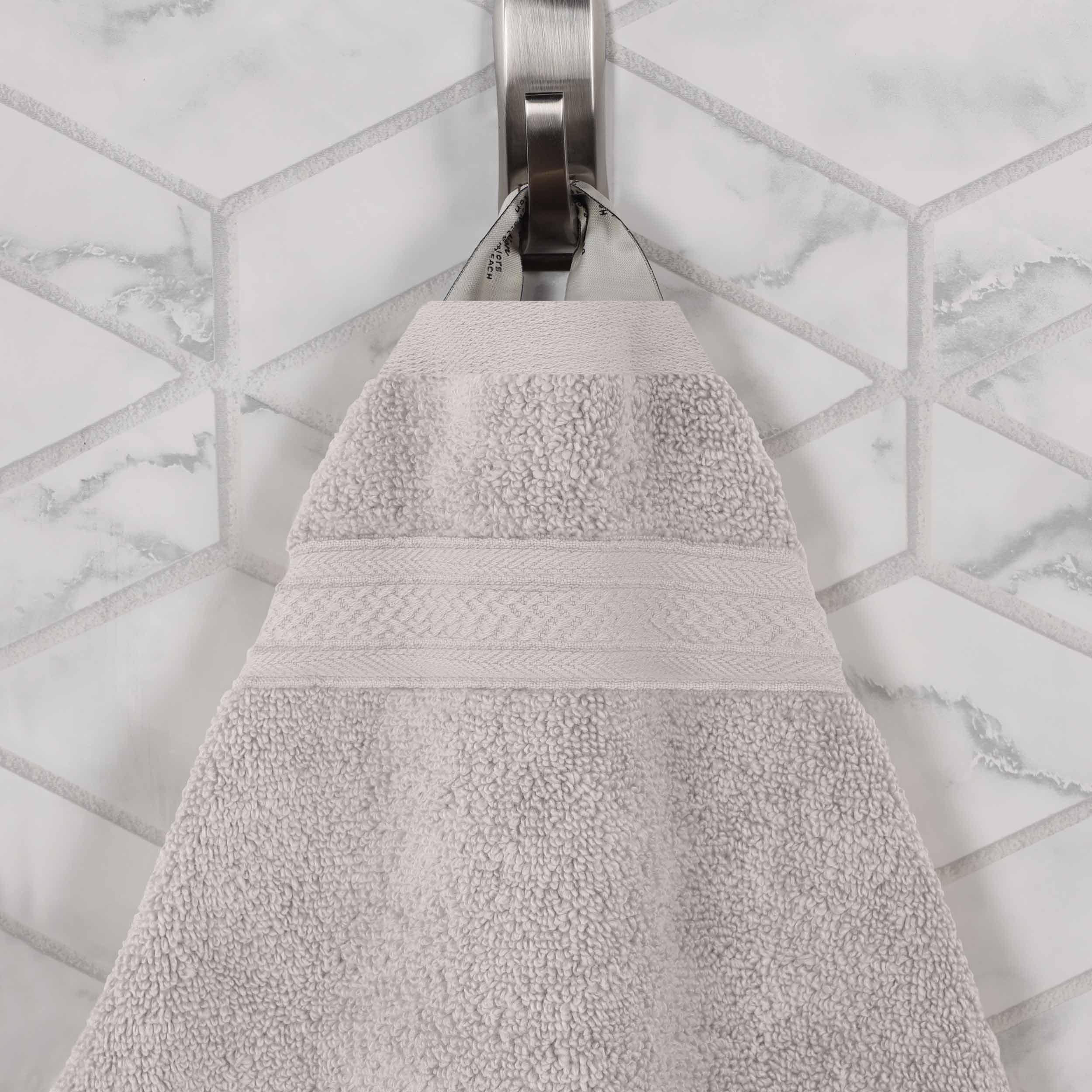 Chevron Zero Twist Solid and Jacquard Cotton 8 Piece Towel Set - Towel Set by Superior Brand