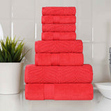 Chevron Zero Twist Solid and Jacquard Cotton 8 Piece Towel Set - Towel Set by Superior Brand