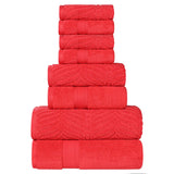 Chevron Zero Twist Solid and Jacquard Cotton 8 Piece Towel Set - Towel Set by Superior Brand