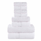 Chevron Zero Twist Solid and Jacquard Cotton 8 Piece Towel Set - Towel Set by Superior Brand