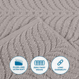 Chevron Zero Twist Solid and Jacquard Cotton 8 Piece Towel Set - Towel Set by Superior Brand