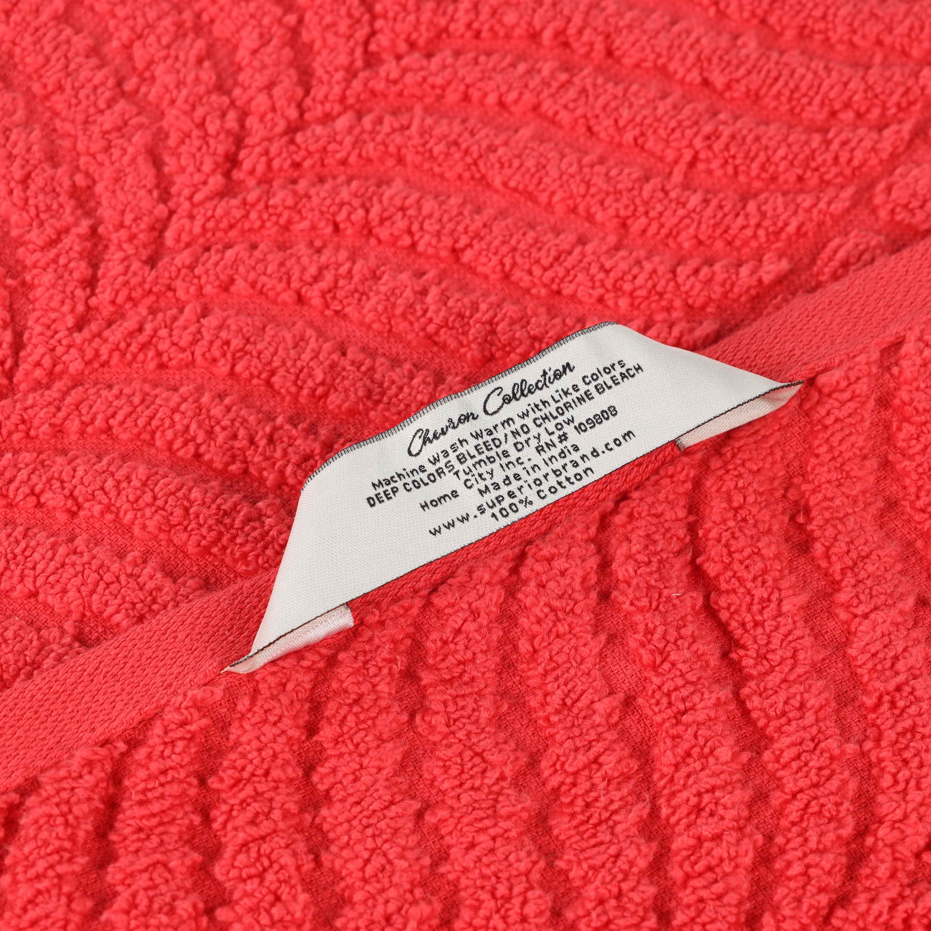 Zero Twist Cotton Solid and Jacquard Bath Towel Set of 4 - Bath Towel by Superior Brand